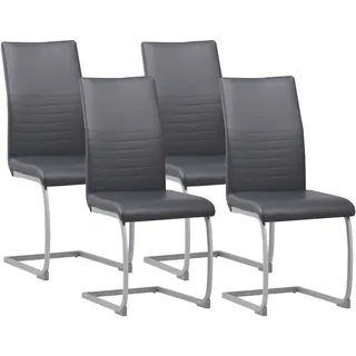 Albatros Freischwinger MURANO Kunstleder grau 4er Set
