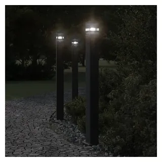 vidaXL Wegeleuchte Aluminium 110 cm inkl. Steckdose Schwarz