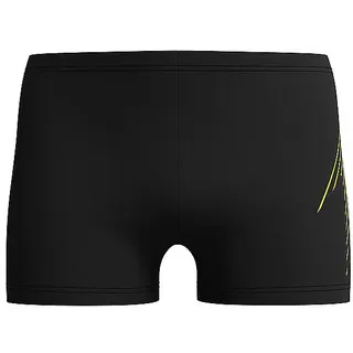 Speedo Badehose Mens Hyperboom Placement Aquashort, Größe 4 in Schwarz Black/Hyper Yellow