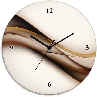 ARTland Wanduhr Welle 30 cm 1,8 cm braun