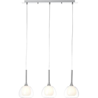 Brilliant Hadan 85573/15 Pendelleuchte Energiesparlampe, LED E14 120W Chrom, Weiß, Transparent