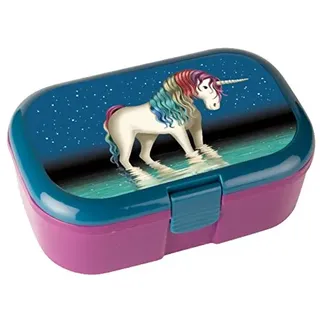 Lunchbox * EINHORN BEI NACHT * für Kinder von Lutz Mauder // Märchen Brotdose ohne Namensdruck // Perfekt für Mädchen // Vesperdose Brotzeitbox Brotzeit (ohne Namen)
