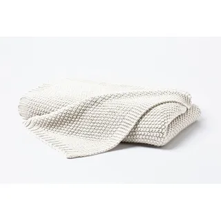 Primera Strick Kuscheldecke 130 x 170 cm Weiß