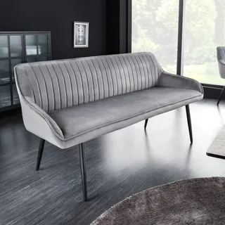 Riess-Ambiente Sitzbank TURIN Silbergrau/Schwarz 160 x 40 x 48 cm