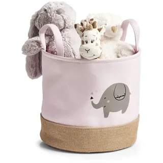 Zeller Aufbewahrungskorb Elefant Polyester/Jute Ø30 x 29 cm rosa