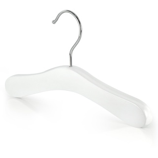 Hangerworld - Echtholz Baby Kinder Kleiderbügel, 12 Stück - Weiß - 25cm