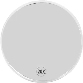 ciciglow 20-facher Vergrößerungsspiegel, Tragbarer Vergrößerungsspiegel mit Saugnapf für Einfache Montage, Runder Make-up-Spiegel mit Starker Saugwirkung für das Badezimmer (White)