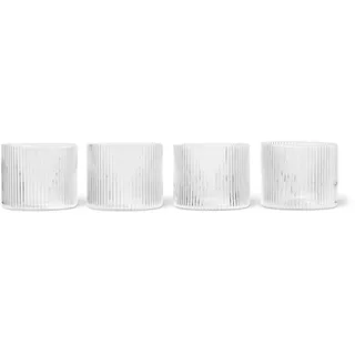Ferm Living - Ripple Trinkglas low, klar (4er-Set)