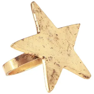 Posiwio Weihnachtsmann Goldene Stern Serviettenringe Antik Metall für Weihnachten 4er, 4 Stü