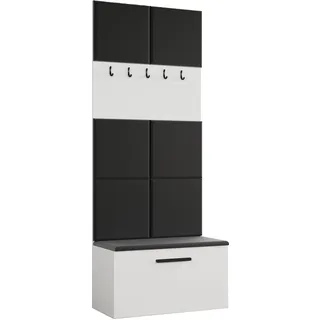 ax living Garderobenschrank Rosanno I 80,6 x 204 x 40 cm Weiß