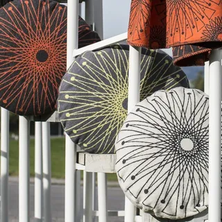 David Fussenegger Kissenhülle Silvretta 'Kreisform Afrikanisch' ∅ 60 cm (Farbe: Orange)