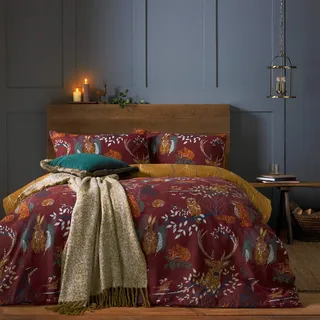 furn. Wald Fauna Bettbezug-Set, Polycotton, Rost, 260 x 220cm