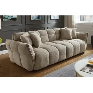 riess-ambiente 3-Sitzer CLOUD 260cm champagner greige - Bouclé, XXL Couch, inkl. 4 Kissen, Einzelartikel 1 Teile, Bigsofa im Modern Design - ideal für Wohn- und Esszimmer oder TV-Ecke beige
