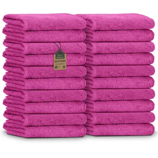NatureMark Gästetücher – 20er Pack (30x50 cm), 100% Baumwolle, Oeko-TEX Zertifiziert, weich, saugfähig und pflegeleicht – Für Bad, Gäste & Spa - Pink