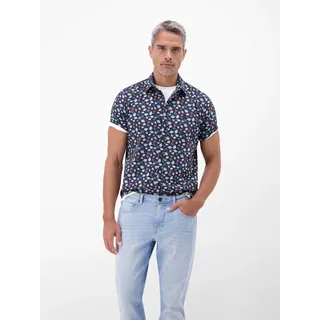 Lerros Floral Kurzarmhemd Blau M