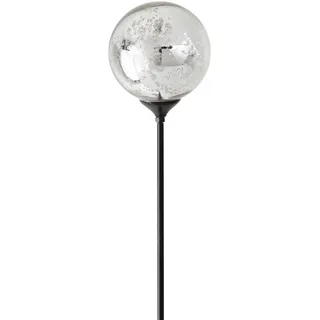 Loberon Dekostab 2er Set Cainan, dekorative Kugeln, mundgeblasen, stilvoller Gartenschmuck, Gartenzubehör, Gartendekoration, Glas, Eisen, antiksilber/schwarz