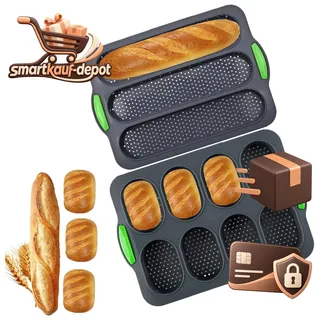 Backform Baguette Blech Grau Brotbackform für Baguettebrot Langbrot Hot Dog