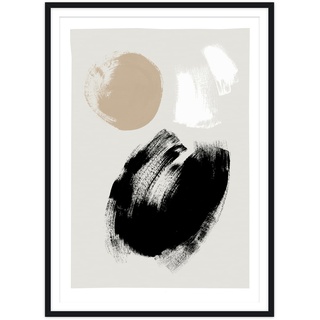 artvoll - Brush Poster mit Rahmen, schwarz, 70 x 100 cm