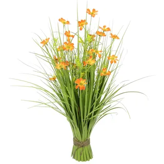 I.GE.A. Kunstpflanze Gras m.orangenen Cosmeablüten, Höhe 68 cm