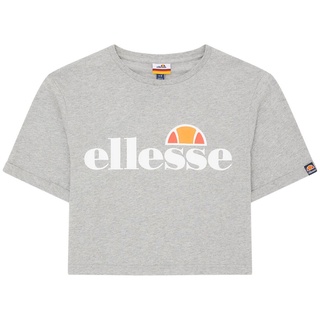 ellesse Damen T-Shirt ALBERTA - Crop-Top, Kurzarm, Crewneck, Rundhals, Logo-Print Grau XL