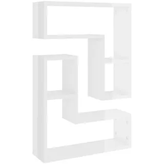 furnicato Wandregal Wandregale 2 Stk. Hochglanz-Weiß 50x15x50 cm Holzwerkstoff, 1-tlg. weiß