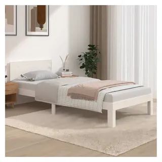 vidaXL Massivholzbett 90 x 200 cm Weiß