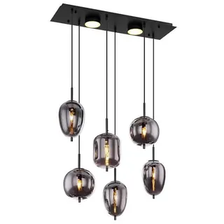 Blacky Hängeleuchte Metall Schwarz Matt, 6X E14