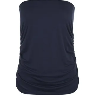 WearAll - Übergröße Damen Ärmellos Trägerlos Gerüscht Bandeau Top - Marineblau - 48-50 - 48-50