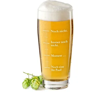 AMAVEL Willibecher 0,5 l mit Gravur, Bierglas mit Name Bierstand Skala, Willi Bierbecher Maßeinheiten, Personalisiertes Glas zum Geburtstag, Geschenk für Männer