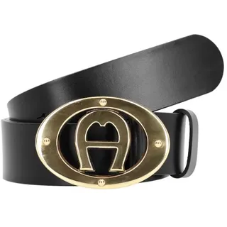 AIGNER Logo Gürtel Leder 95 cm schwarz