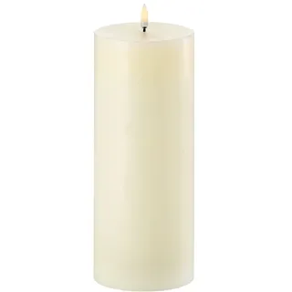 Piffany Copenhagen Uyuni Lighting Pillar LED Kerze 10,1 x 25 cm Echtwachs Ivory - 6 Stunden Timerfunktion - Keine Brandgefahr, Keine Rußbildung und kein Geruch