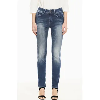 Slim-fit-Jeans GARCIA "Caro slim curved" Gr. 31, Länge 32, blau (vintage used) Damen Jeans Röhrenjeans