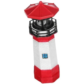 Solar-gartenleuchte, 360° Drehbar, Solar-leuchtturm, Außendekoration Für Den Garten, Rot Und Weiß