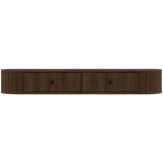 Beautysofa Konsolentisch Hängend ORION mit geriffelten Seiten, 2 Schubladen (moderner Wand-Konsolentisch, Schminktisch), Breite: 123 cm braun