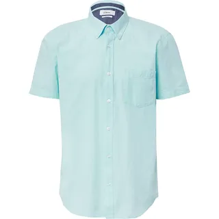 s.Oliver Regular Fit: Kurzarmhemd mit Struktur-Streifen und Button-Down-Kragen - M