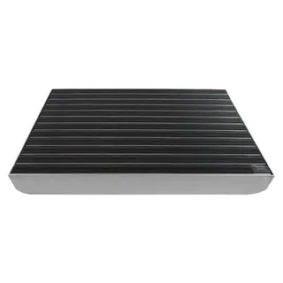 Emco Eingangsmatte DIPLOMAT + Bodenwanne 75mm Aluminium, Gummi Schwarz,Größe:100x50cm - Schwarz