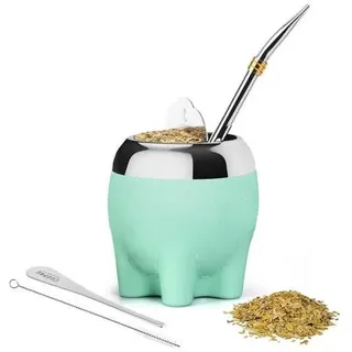 Yerba Mate Tasse 5-in-1 Set Elefant Sterne 153ml Edelstahl PET
