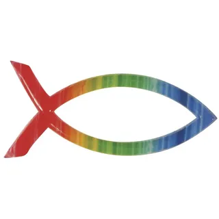 Rayher Hobby Rayher Wachsmotiv christlicher Fisch, regenbogen, 4 x 2 cm, 1 Stück, zum Gestalten von Kerzen, Firmung, Konfirmation, Kommunion, Taufe, Hochzeit etc., 31507000
