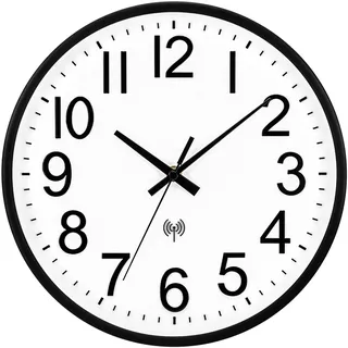 ACCSHINE Funk Wanduhr Ohne TickgeräUsche 30cm Küchenuhr | Funkuhr Wanduhr Lautlos Groß Wanduhren Quarz Batterie Einfach zu Lesen für Wohnzimmer Küche Schlafzimmer Büro Schule