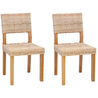 vidaXL Esszimmerstuhl Kubu Rattan braun 2 Stück