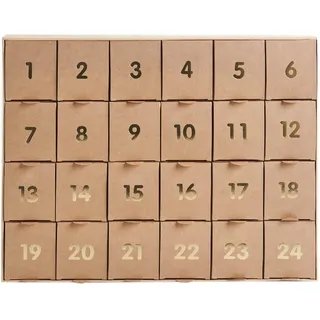 Rico Design Adventskalender zum befüllen, Kraft-gold, 36,5 x 29 x 6 cm FSC MIX