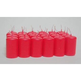 Baumkerzen/Mini-Stumpenkerzen 5x3 cm (24er Pack), rubinrot
