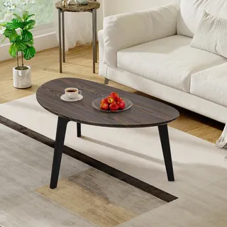 WDSHIYI Moderner Couchtisch Weiße Couchtische für den Raum Einzigartiger einfacher ovaler Mitteltisch - Zeitgenössischer dreieckiger Kleiner Tisch für Wohnzimmer, Schlafzimmer Nachttisch und Büro