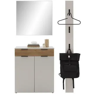 Voleo Garderobe, Eiche, Kaschmir, Holzwerkstoff, 3-teilig, 120x200x40 cm, Made in Germany, Garderobe, Garderoben-Sets & Serien, Garderoben-Sets