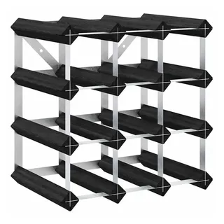 vidaXL Weinregal 12 Flaschen 32,5 x 22,5 x 32,5 cm Schwarz