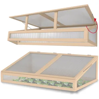 Schroth Home Frühbeet, Frühbeetaufsatz, Frühbeetkasten, Anzuchtkasten für Hochbeet, Blumenkasten, Anzucht Gewächshaus, Hochbeet Abdeckung, Pflanzkasten Minigewächshaus – 120 x 80 x 40 cm