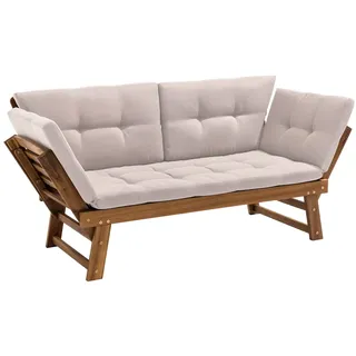 Oviala Business Relax-Gartensofa aus ungebleichtem Akazienholz
