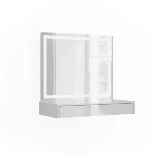 Vicco Schminktisch Sherry, Weiß/Weiß Hochglanz, 80 cm