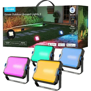 Govee Outdoor Flood Lights 4er Set Aluminium 1000 lm IP66 schwarz