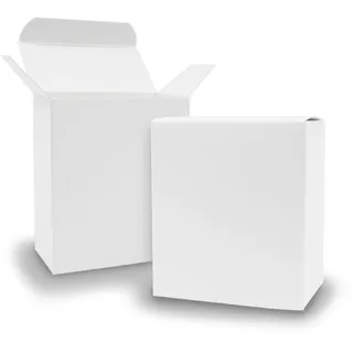 50x itenga Würfelbox aus Karton Quader 8x4x9cm weiß Gastgeschenk Schachtel zum Befüllen (Hochzeit. Adventskalender. Taufe. Geburtstag. Geschenk. Kommunion)